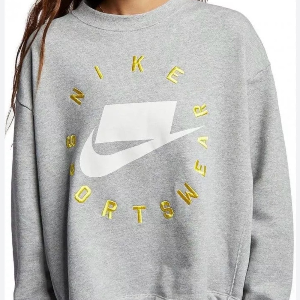Nike Heather Gray Sweatshirt with Yellow Lettering